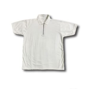 dripnile zipper polo white